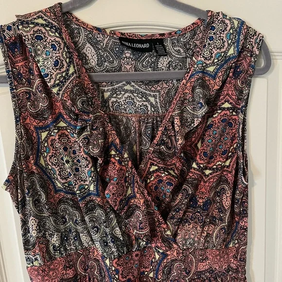 Nina Leonard Sleeveless Front Wrap Maxi Dress Women’s Size Large - Picture 12 of 16